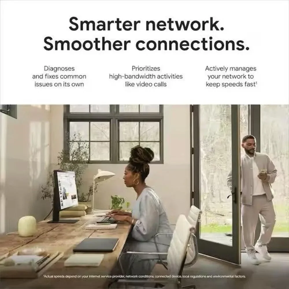 Google Nest Wi-fi Pro Wi-Fi 6E - 2-pack( GA03689-US) Router Snow-New